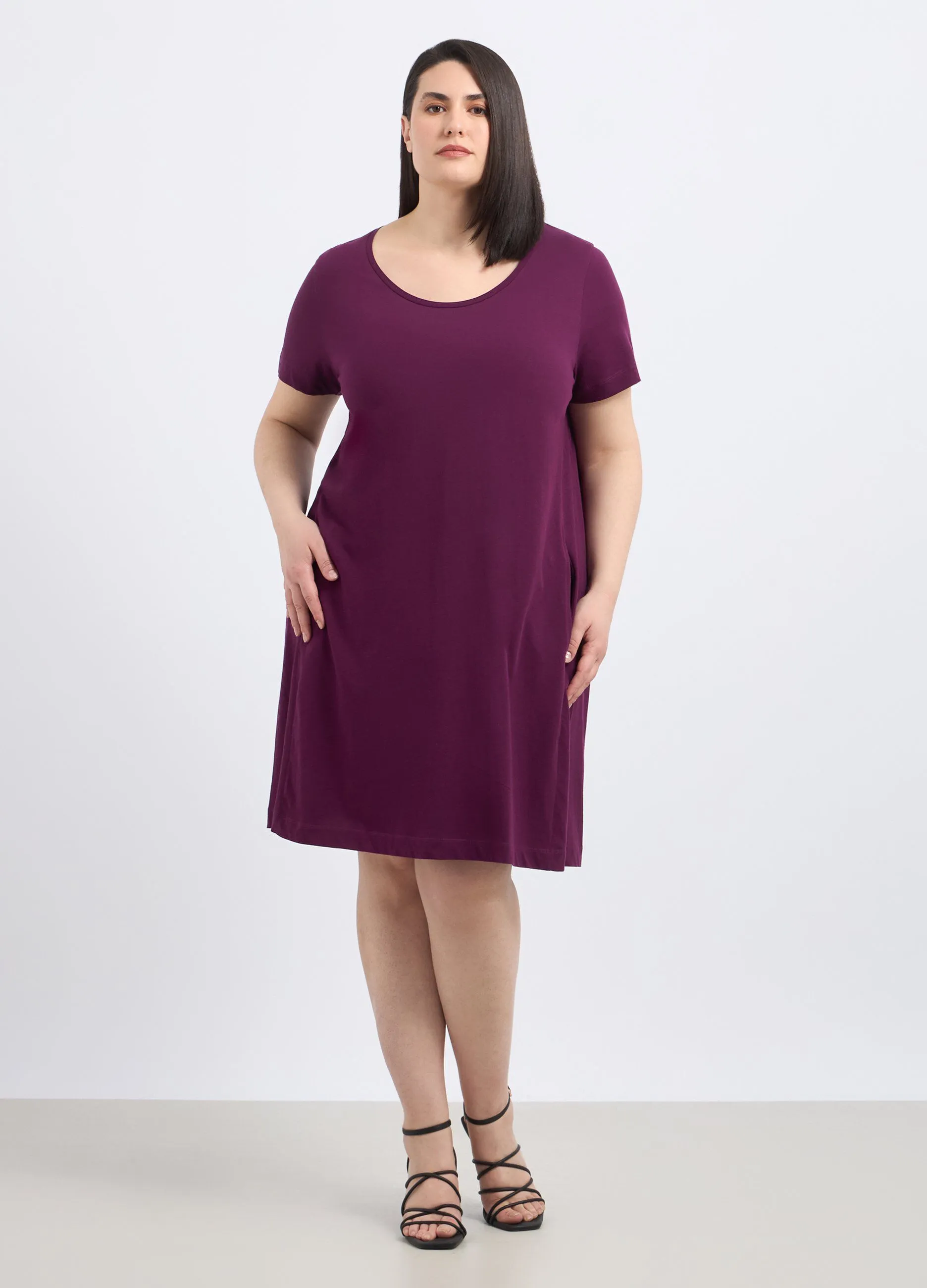 Abito corto in puro cotone donna curvy