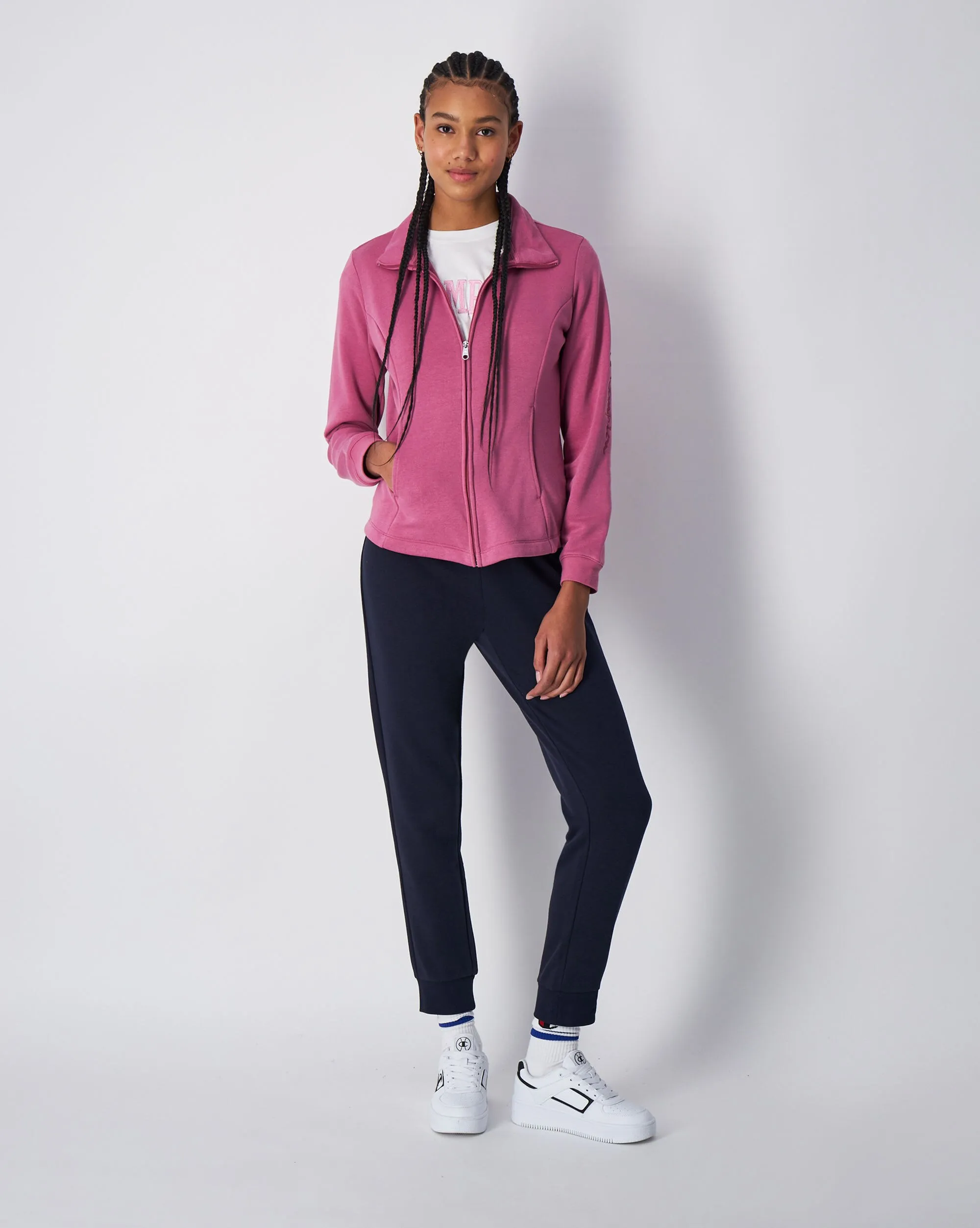 Champion Tuta In Cotone Leggero Logo Champion Viola Donna