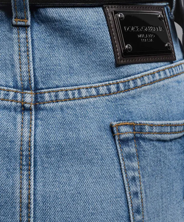 Dolce&Gabbana Gonna midi in denim blu con logo F4CP1DGDBV1