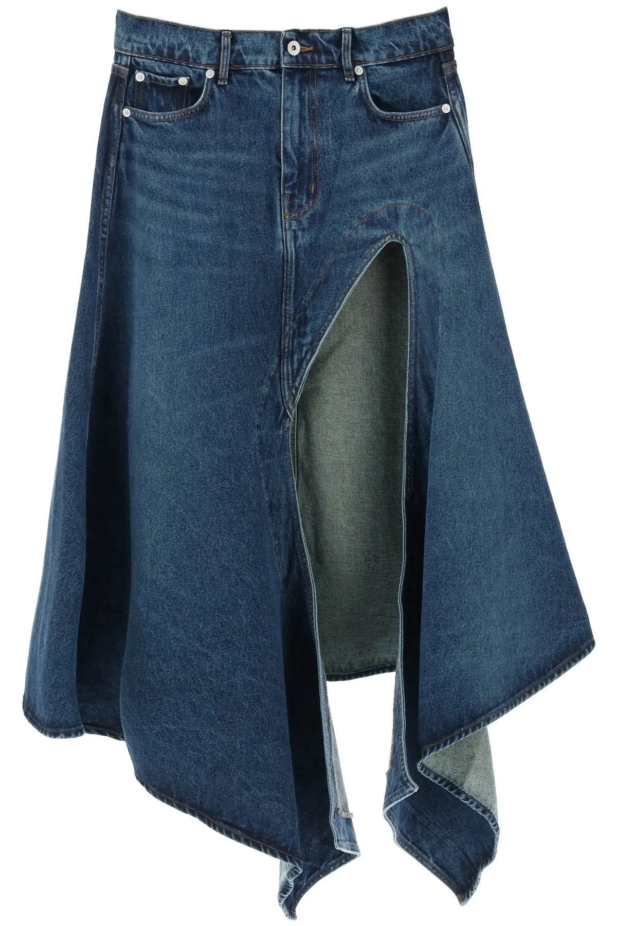 Gonna Midi In Denim Con Cut Out