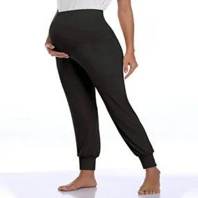 Pantaloni da donna incinte di colore solido 2023 autunno inverno pantaloni lunghi casual di maternità supporto della pancia pant