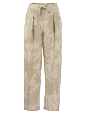 Ramage Print Linen Slouchy Trousers