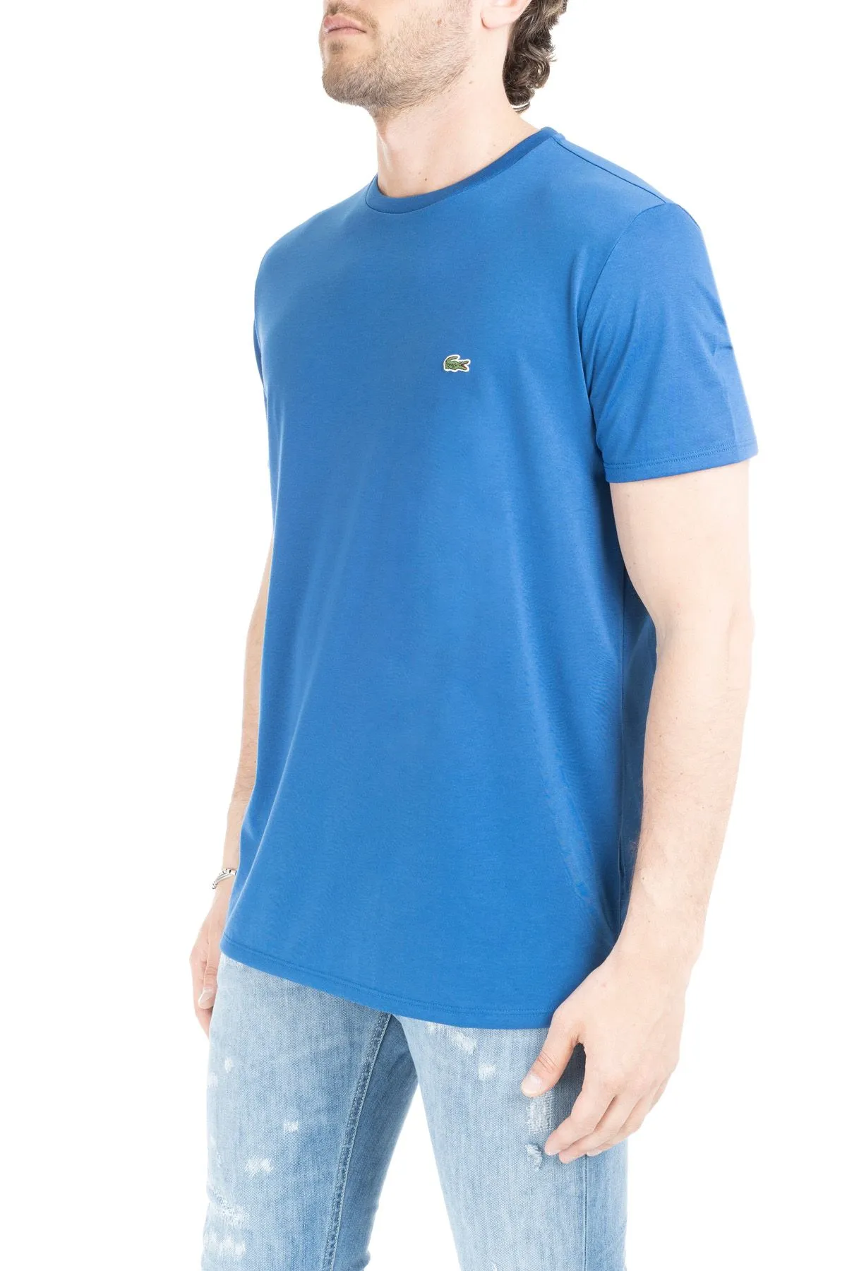 T-SHIRT BLU IN COTONE PIMA ULTRA LEGGERO